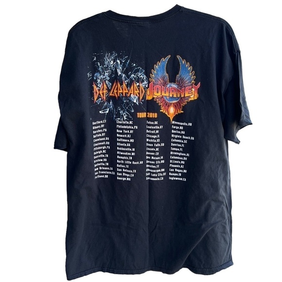 Def Leopard Journey 2018 Tour Concert T-Shirt Double Sided Merch 2XL Tour Dates - Picture 3 of 8